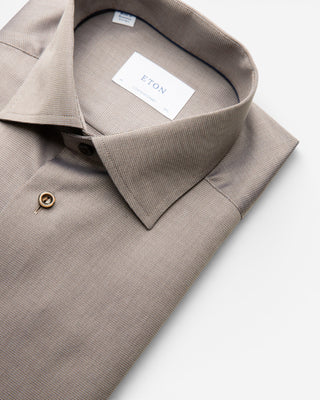 Contemporary Fit Skjorta Semi Solid Twill Brun
