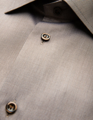 Contemporary Fit Skjorta Semi Solid Twill Brun