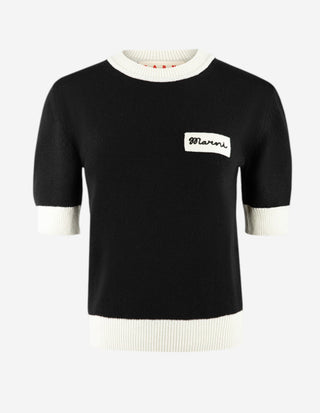 Stickad Top Svart