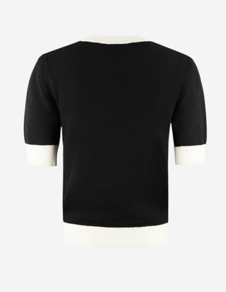 Stickad Top Svart