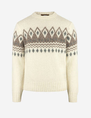 Tröja Rundhals Merino Alpacka Fair Isle Benvit