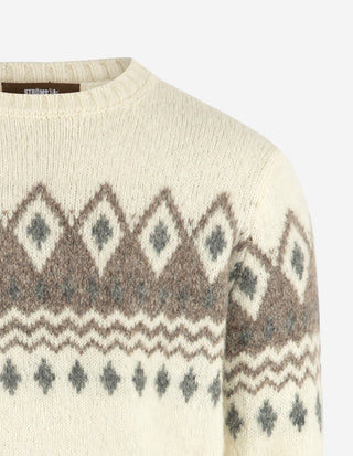 Tröja Rundhals Merino Alpacka Fair Isle Benvit
