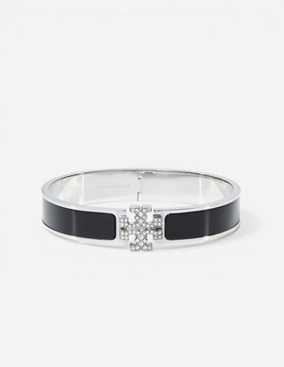 Kira Enamel Armband Silver/Svart