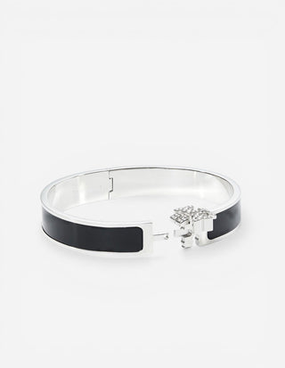 Kira Enamel Armband Silver/Svart