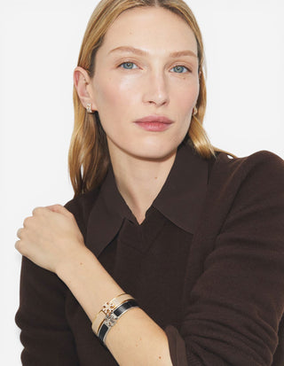 Kira Enamel Armband Silver/Svart