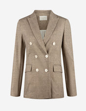 Dubbelknäppt Kavaj Glencheck Beige
