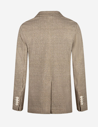 Dubbelknäppt Kavaj Glencheck Beige