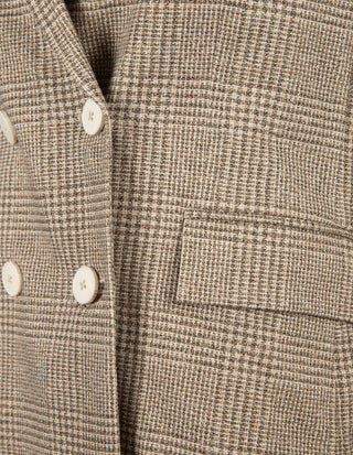 Dubbelknäppt Kavaj Glencheck Beige