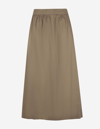 Poplin Kjol Olivgrön
