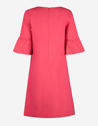 Poplin Klännin Korallröd