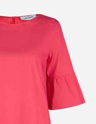 Poplin Klännin Korallröd