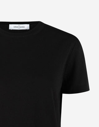 Stickad T-Shirt Svart