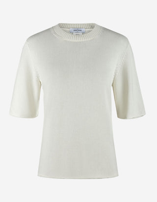 Stickad T-shirt Benvit