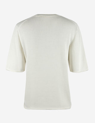 Stickad T-shirt Benvit