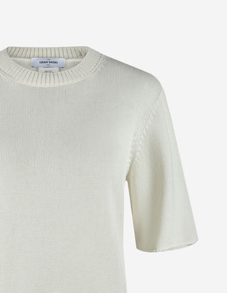 Stickad T-shirt Benvit