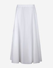 Midikjol Poplin Vit