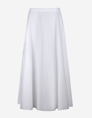 Midikjol Poplin Vit