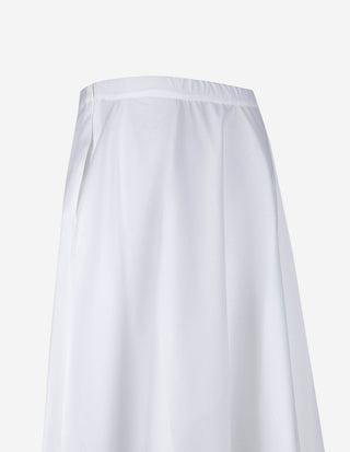 Midikjol Poplin Vit