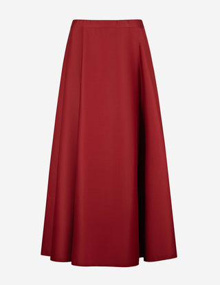 Midikjol Poplin Mörkröd