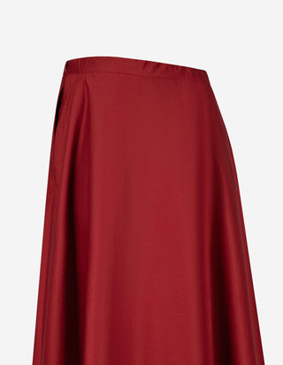 Midikjol Poplin Mörkröd