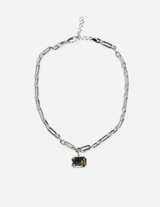 Lydia Halsband Rhodium/Svart One Size