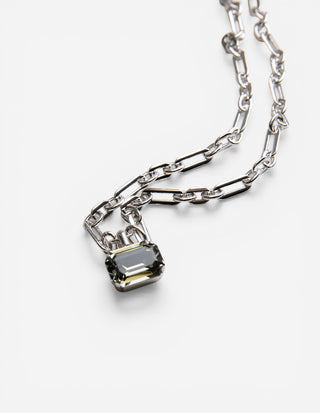 Lydia Halsband Rhodium/Svart One Size