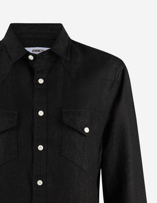 Maja Overshirt Linne Svart
