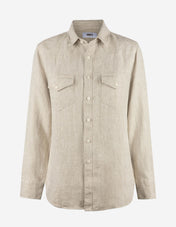 Maja Overshirt Linne Sandbeige