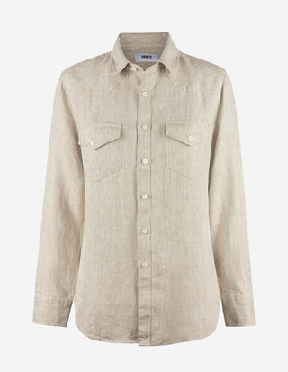 Maja Overshirt Linne Sandbeige