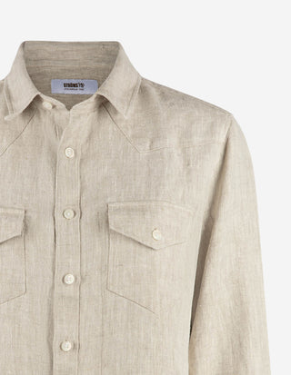 Maja Overshirt Linne Sandbeige