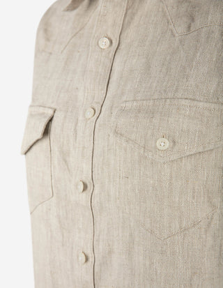 Maja Overshirt Linne Sandbeige