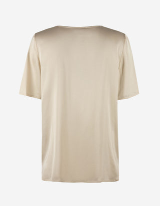 Kortärmad Blus Beige
