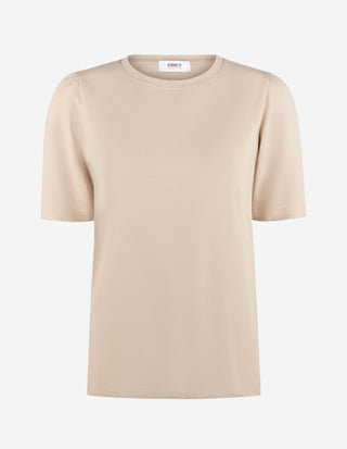 Alice T-shirt Puff Sleeve Beige
