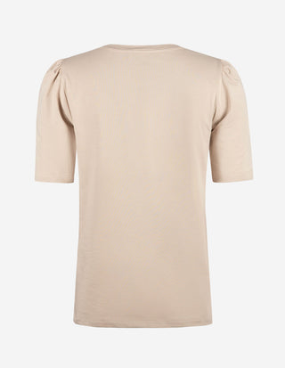 Alice T-shirt Puff Sleeve Beige