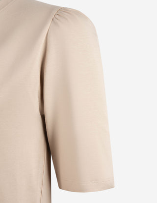 Alice T-shirt Puff Sleeve Beige