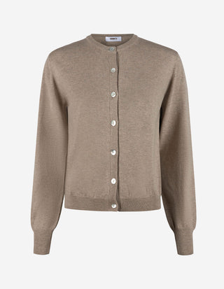 Aina Cardigan Gråbeige Melange