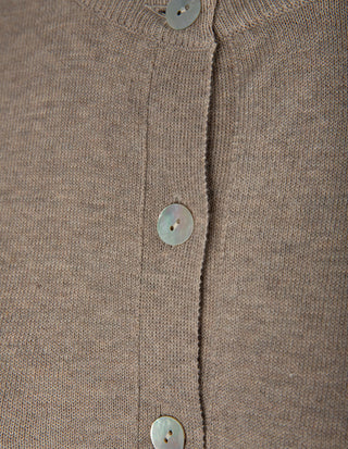 Aina Cardigan Gråbeige Melange