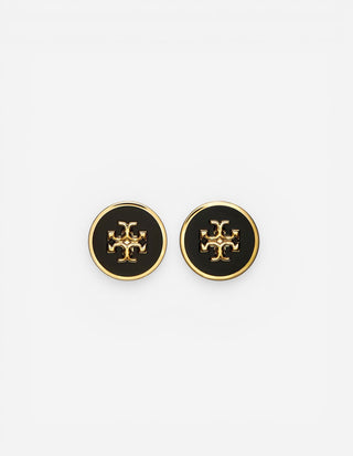 Kira Enamel Örhängen Guld/Svart One Size