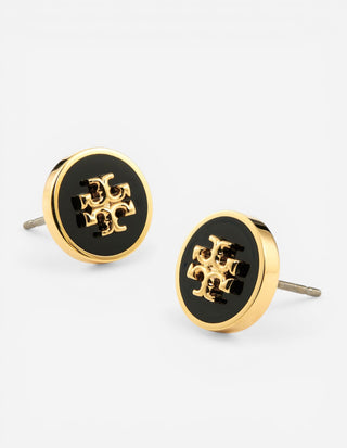 Kira Enamel Örhängen Guld/Svart One Size
