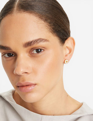 Kira Enamel Örhängen Guld/Svart One Size