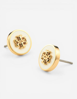 Kira Enamel Örhängen Guld/Benvit One Size