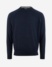 Tröja Rundhals Raglan Cashmere Navy