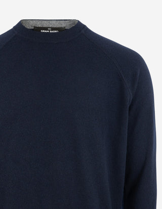 Tröja Rundhals Raglan Cashmere Navy