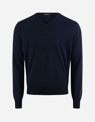 Tröja V-ringad Cashmere Navy
