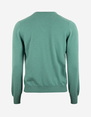 Tröja V-ringad Cashmere Mossgrön