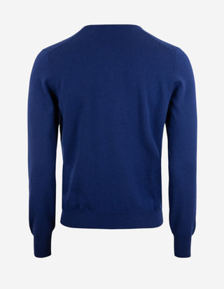 Tröja V-ringad Cashmere Marinblå