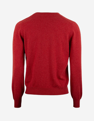 Tröja V-ringad Cashmere Vinröd