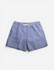 Badshorts Seersucker Blå/Vit