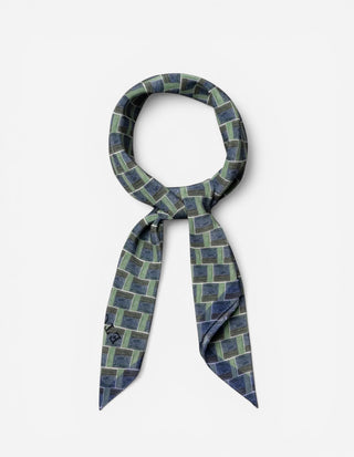 Bandana Siden Marinblå/Grön One Size