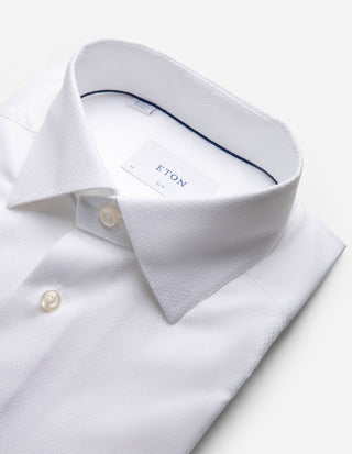 Slim Fit Skjorta Bomull/Tencel Vit